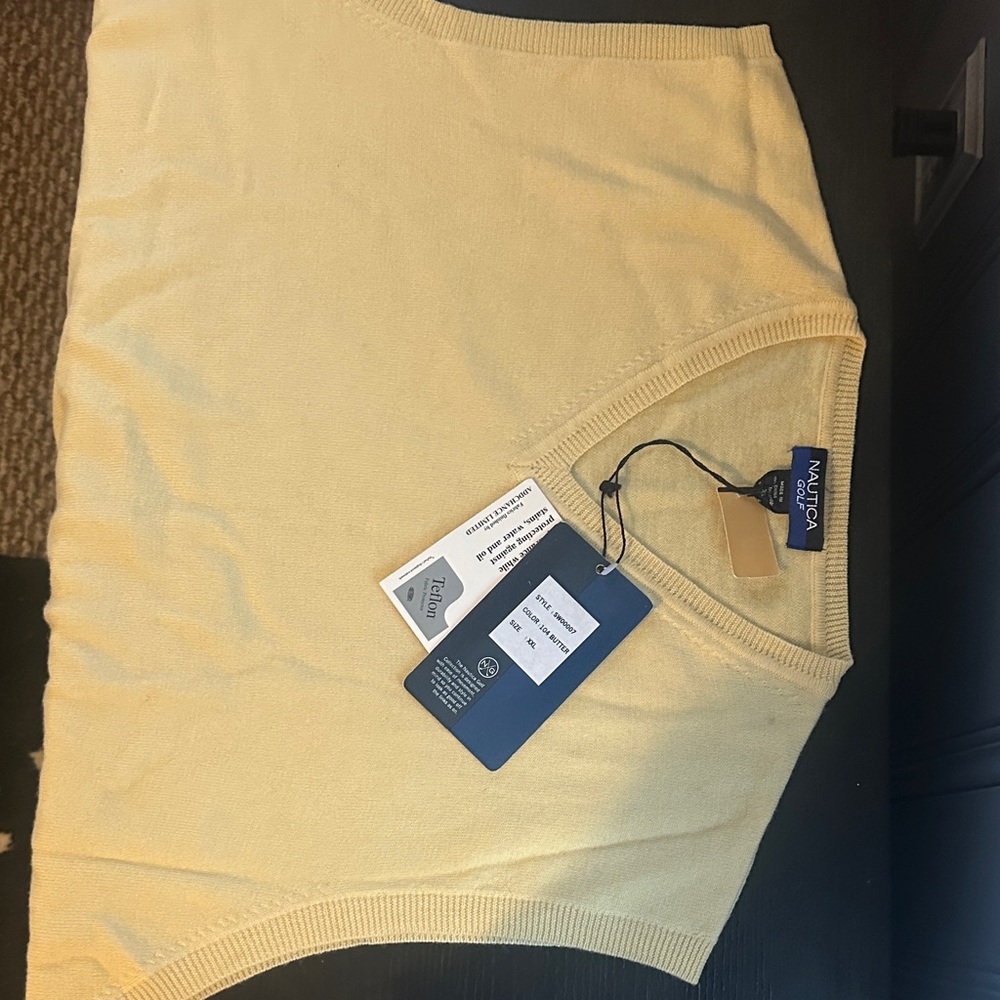 Nautica Golf Pale Yellow Sweater Vest